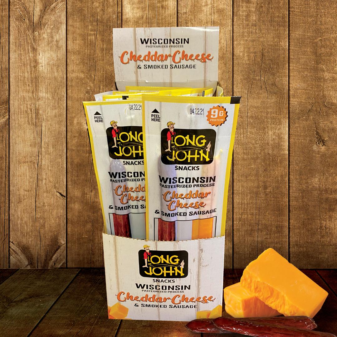 Cheddar Cheese & Smoked Sausage 12 Count, 1.5oz. Premier Snacks